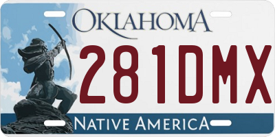 OK license plate 281DMX
