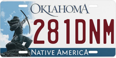 OK license plate 281DNM