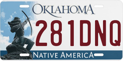 OK license plate 281DNQ