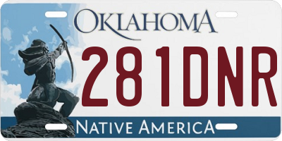 OK license plate 281DNR