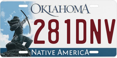 OK license plate 281DNV