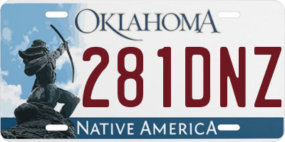 OK license plate 281DNZ