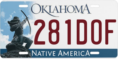 OK license plate 281DOF