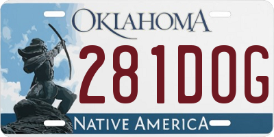 OK license plate 281DOG