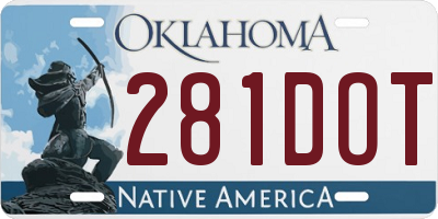 OK license plate 281DOT