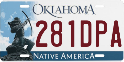 OK license plate 281DPA