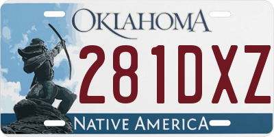 OK license plate 281DXZ