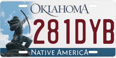OK license plate 281DYB