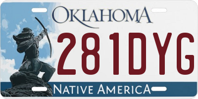 OK license plate 281DYG