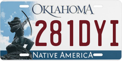 OK license plate 281DYI