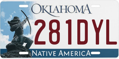 OK license plate 281DYL