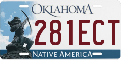 OK license plate 281ECT