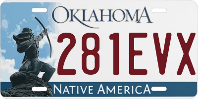OK license plate 281EVX