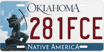 OK license plate 281FCE