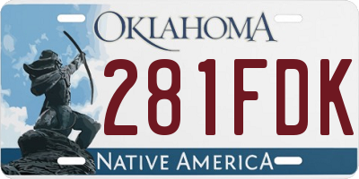 OK license plate 281FDK