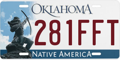 OK license plate 281FFT
