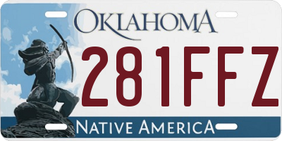 OK license plate 281FFZ