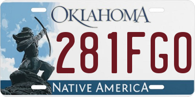 OK license plate 281FGO