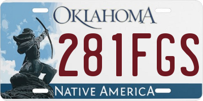 OK license plate 281FGS