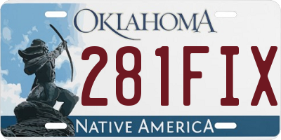 OK license plate 281FIX