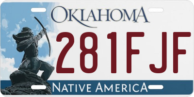 OK license plate 281FJF