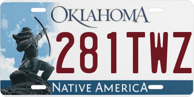OK license plate 281TWZ