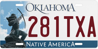 OK license plate 281TXA