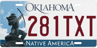 OK license plate 281TXT