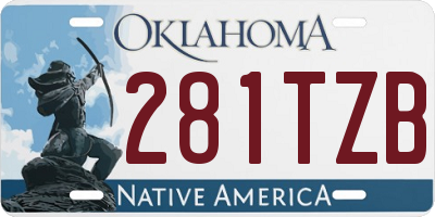 OK license plate 281TZB
