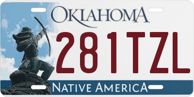 OK license plate 281TZL