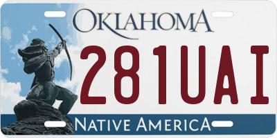 OK license plate 281UAI