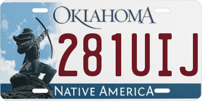 OK license plate 281UIJ