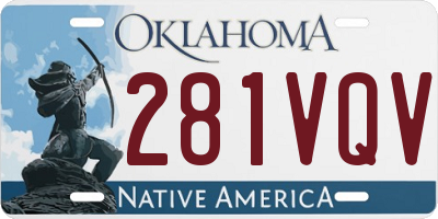 OK license plate 281VQV