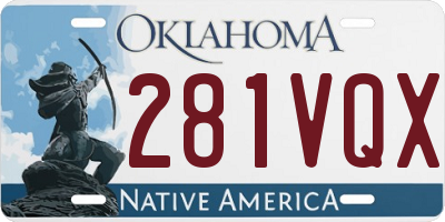 OK license plate 281VQX