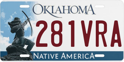 OK license plate 281VRA