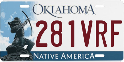 OK license plate 281VRF