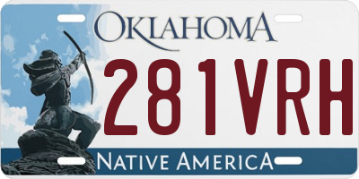 OK license plate 281VRH