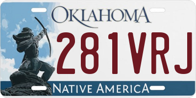 OK license plate 281VRJ