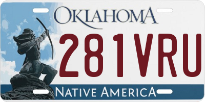 OK license plate 281VRU