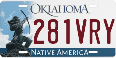 OK license plate 281VRY