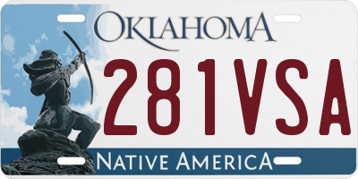 OK license plate 281VSA
