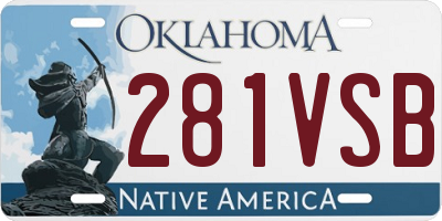 OK license plate 281VSB