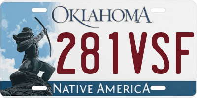 OK license plate 281VSF
