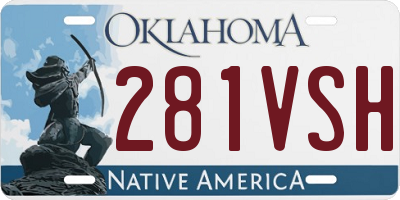 OK license plate 281VSH