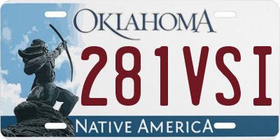 OK license plate 281VSI