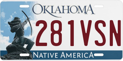 OK license plate 281VSN