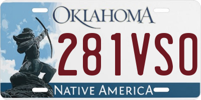 OK license plate 281VSO