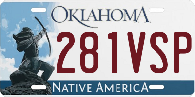 OK license plate 281VSP