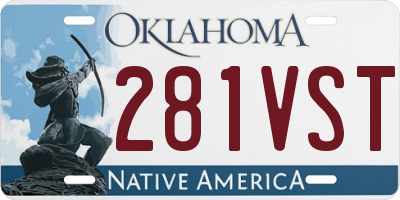 OK license plate 281VST