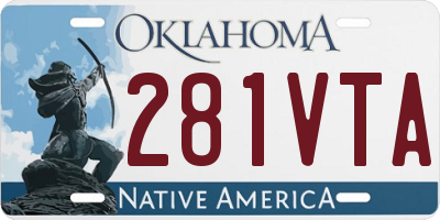 OK license plate 281VTA